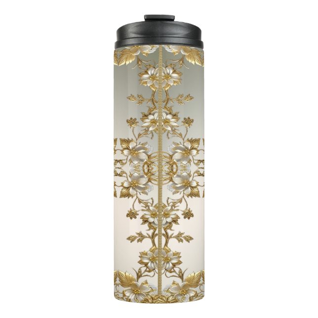 Bouteilles Isothermes Paruline thermique ornée d'or blanc (Devant)