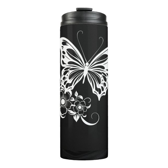Bouteilles Isothermes Paruline Thermique Papillon Et Fleur (Devant)
