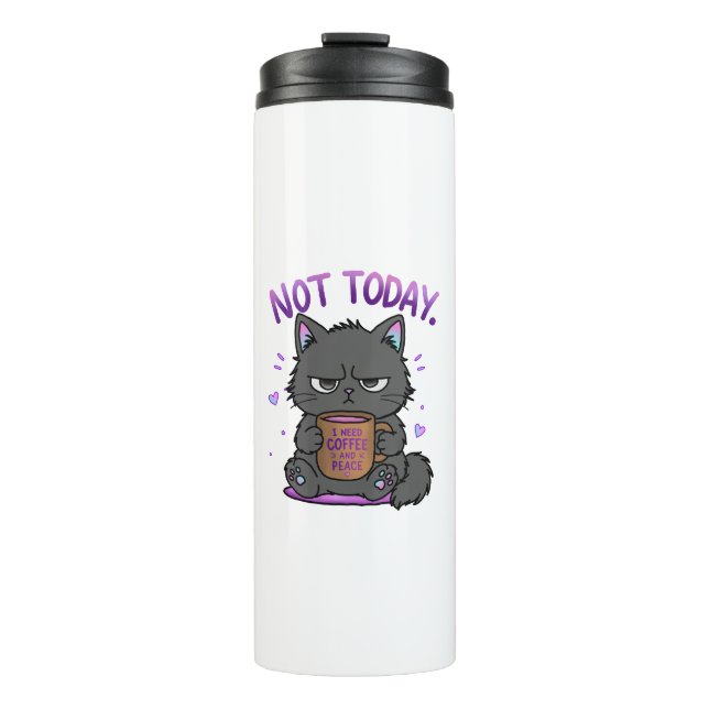 Bouteilles Isothermes Pas aujourd'hui Grumpy Cat Amoureux du Café Mignon (Devant)