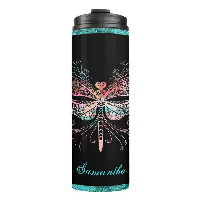 Bouteilles Isothermes Pastel Abstrait Dragonfly Black (Devant)