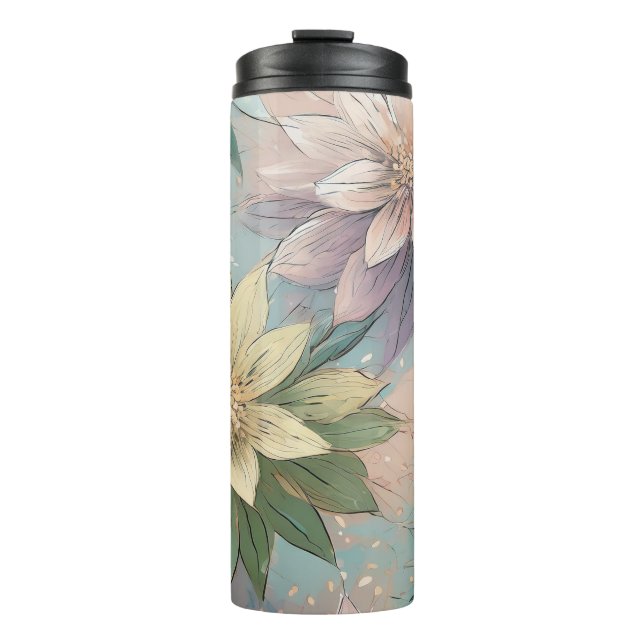 Bouteilles Isothermes Pastel Blossom éclate : Floral Explosion Motif (Devant)