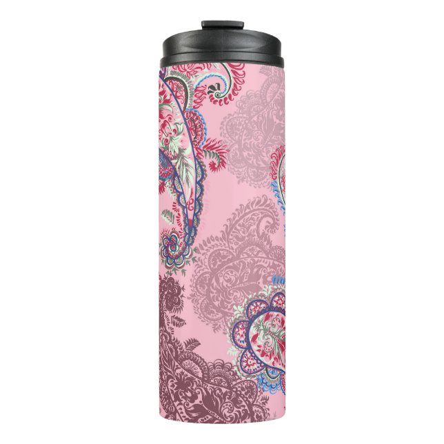 Bouteilles Isothermes Pastel paisley, patchwork ethnique traditionnel (Devant)