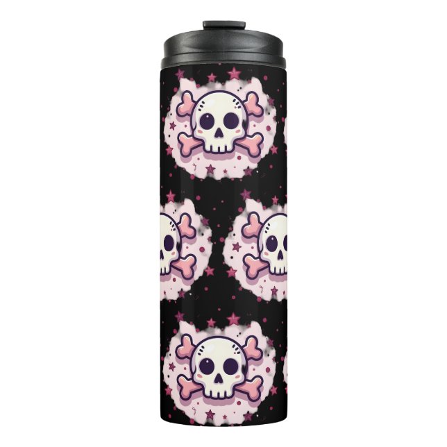 Bouteilles Isothermes Pastel Pink Skull and Crossbones (Devant)