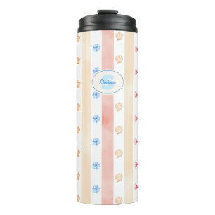 Bouteilles Isothermes Pastel Stripe - Empreintes de pattes, Fleur Bleue,
