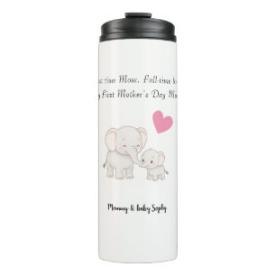 Bouteilles Isothermes Pastel Sweet Mommy Eléphant et enfant -