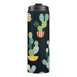 Bouteilles Isothermes Patchwork Cactus Plantes Motif sans couture