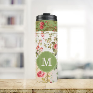 Bouteilles Isothermes Patchwork Rose Monogramme Personnalisé