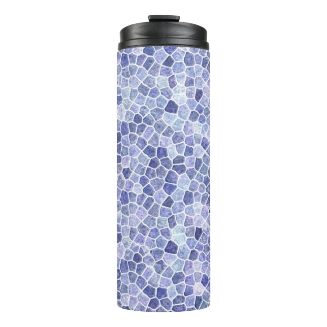 Bouteilles Isothermes Patchwork Terrazzo en pavés bleu clair (Devant)