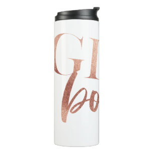 Bouteilles Isothermes Patronne Rose Gold Texte Noir