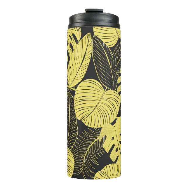 Bouteilles Isothermes Patte Tropicale Noir Jaune Deux Tons (Devant)
