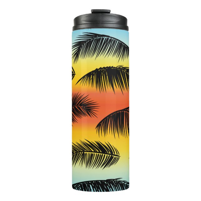 Bouteilles Isothermes Paume tropicale feuille motif (Devant)