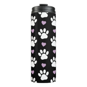 Bouteilles Isothermes Paw Motif, Chien Paws, White Paws, Lilac Hearts