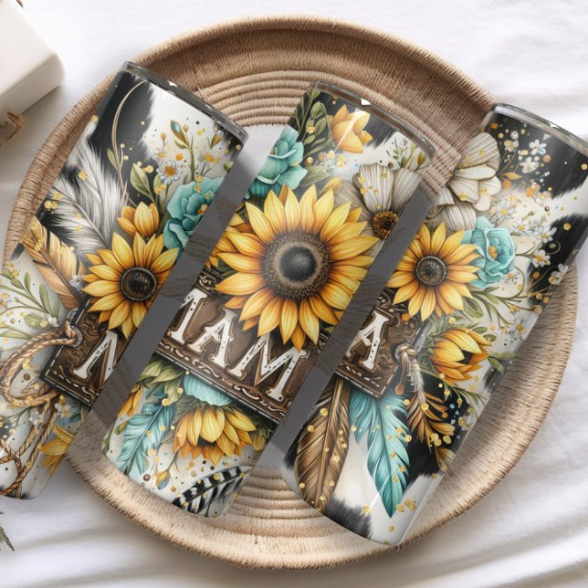 Bouteilles Isothermes pays Mama Sunflower parties scintillant d'impressi (Créateur téléchargé)