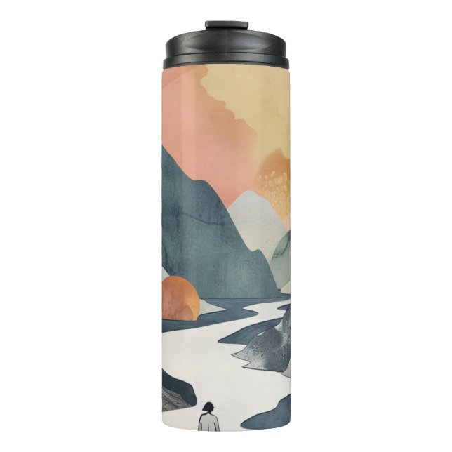 Bouteilles Isothermes Paysage Abstrait de Boho (2) (Devant)