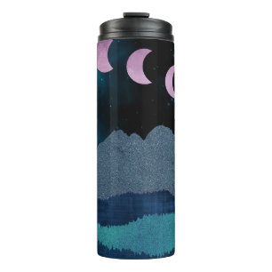 Bouteilles Isothermes Paysage des phases de la lune rose
