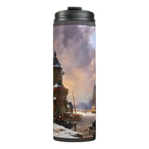 Bouteilles Isothermes Paysage D'Hiver Avec Frozen River Art Classique