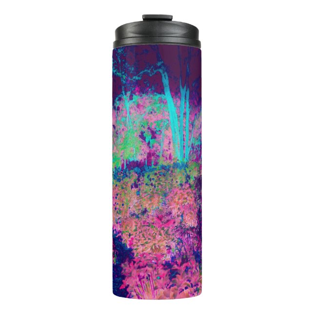 Bouteilles Isothermes Paysage Impressionniste Violet et Rose Chaud (Devant)