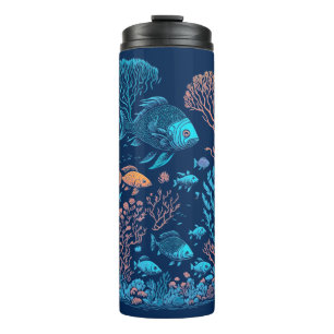 Bouteilles Isothermes Paysage sous-marin poissons colorés et récif coral