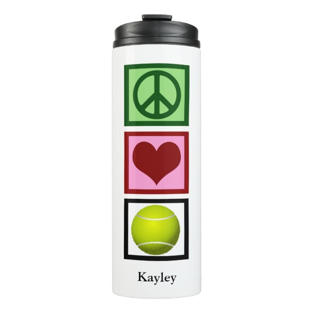 Bouteilles Isothermes Peace Love Tennis Player Cute Personnalisé (Devant)