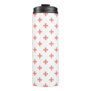 Bouteilles Isothermes Peach polka croise sur blanc