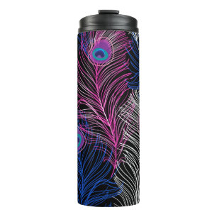 Bouteilles Isothermes Peacock Feathk Dark : Gorgeous Design Vintage