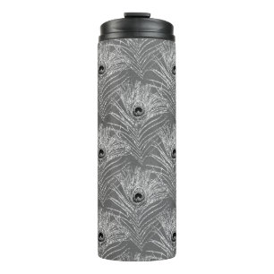 Bouteilles Isothermes Peacock plume élégant gris argent apparence partie