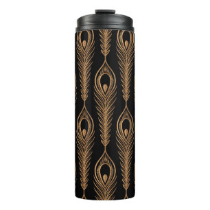 Bouteilles Isothermes Peacock plumes motif de luxe sans soudure. Orienta