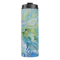 Peine d'aquarelle bleu blanc romantique