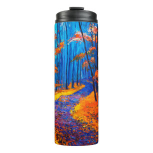 Bouteilles Isothermes peinture à l'huile montrant belle forêt d'automne