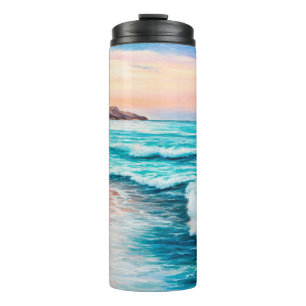 Bouteilles Isothermes peinture à l'huile sur le beau coucher de soleil