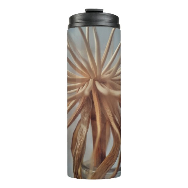 Bouteilles Isothermes Peinture abstraite blanche et brune (Devant)