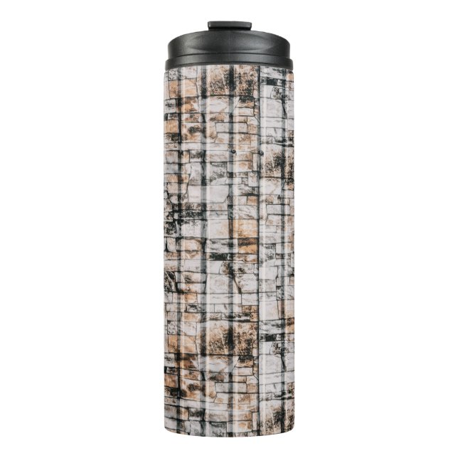 Bouteilles Isothermes Peinture abstraite blanche et noire (Devant)