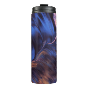 BOUTEILLES ISOTHERMES PEINTURE ABSTRAITE BLEUE ET BLANCHE