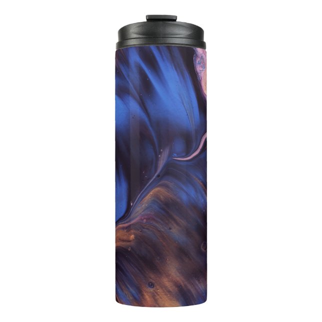 BOUTEILLES ISOTHERMES PEINTURE ABSTRAITE BLEUE ET BLANCHE (Devant)