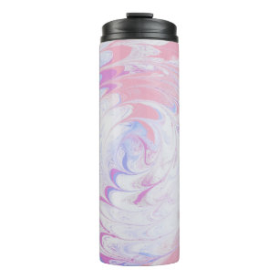 BOUTEILLES ISOTHERMES PEINTURE ABSTRAITE ROSE ET BLANCHE