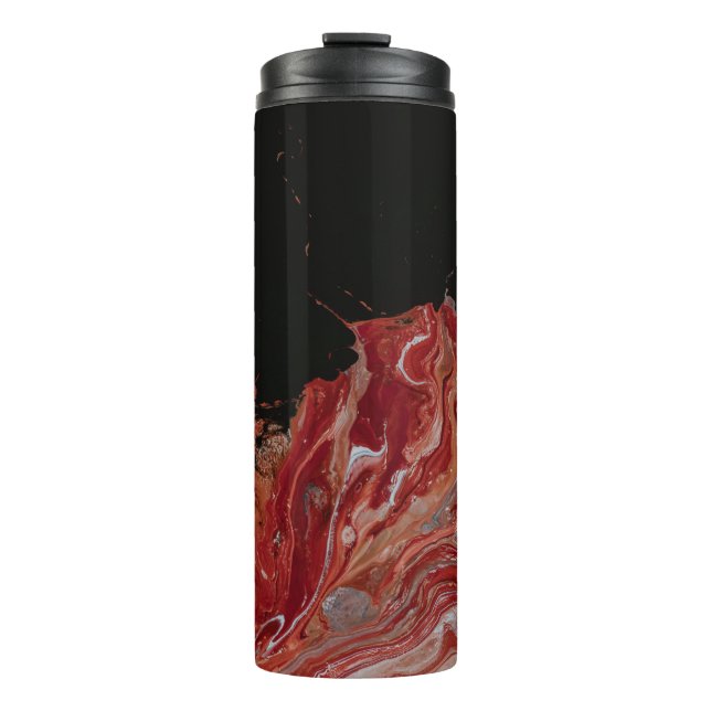 Bouteilles Isothermes Peinture abstraite rouge et blanche (Devant)