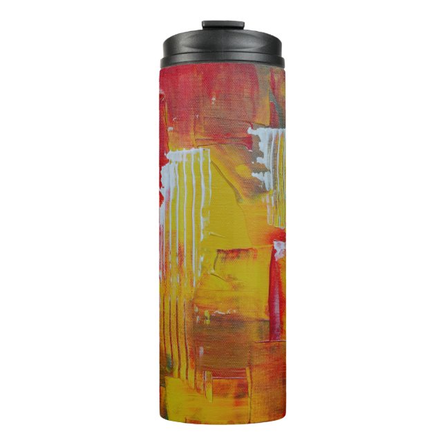 Bouteilles Isothermes Peinture abstraite rouge et jaune (Devant)