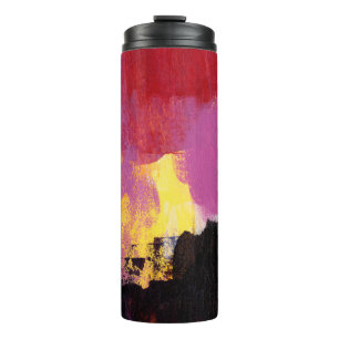 Bouteilles Isothermes Peinture Abstraite. Style art tendance. Couleur br