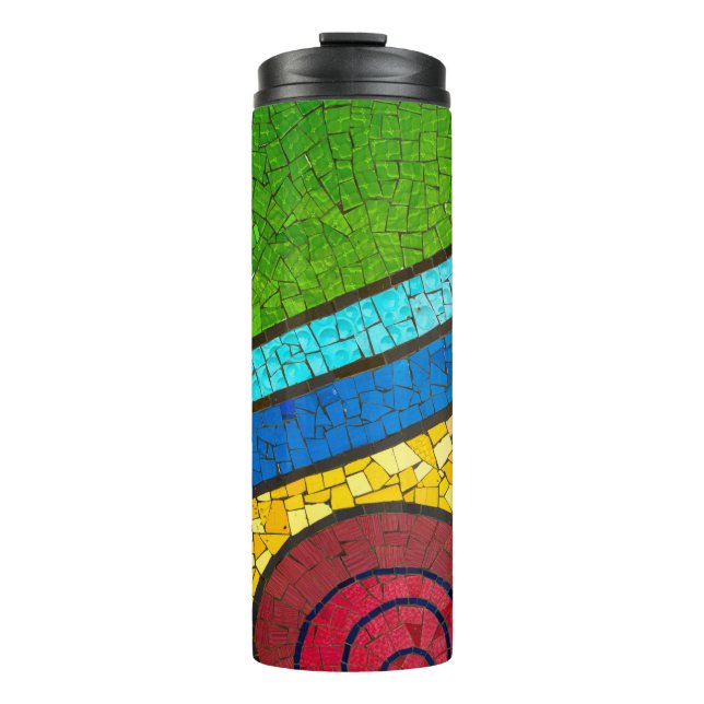 Bouteilles Isothermes Peinture abstraite verte et rouge (Devant)