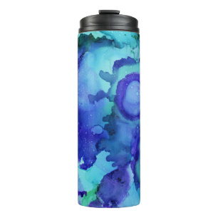 Bouteilles Isothermes Peinture abstraite violette et blanche