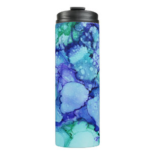 Bouteilles Isothermes Peinture abstraite violette et bleue
