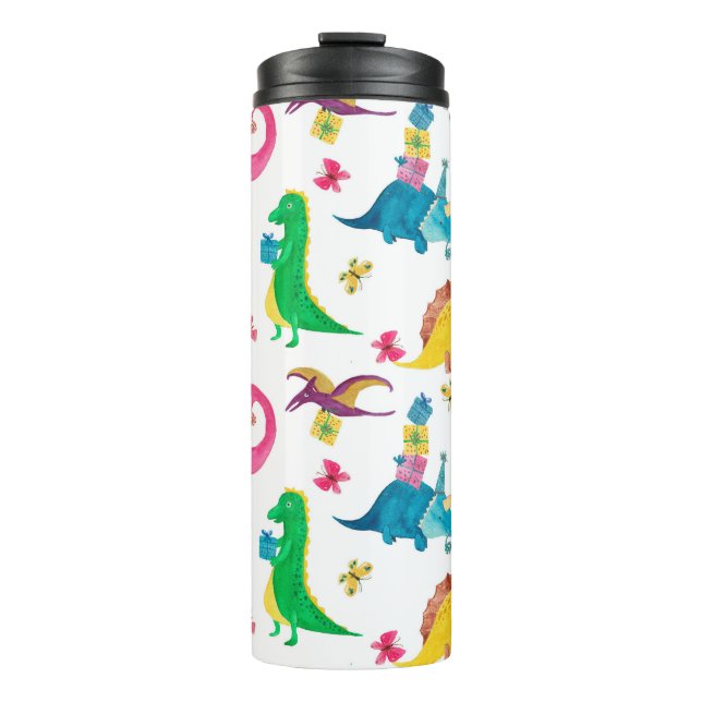 Bouteilles Isothermes Peinture d'aquarelle motif transparent avec dinosa (Devant)