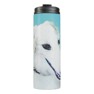 Bouteilles Isothermes Peinture de Borzoi (Blanc) - Joli Chien d'origine