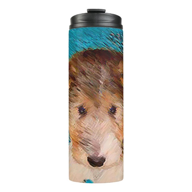 Bouteilles Isothermes Peinture de chiot Terrier Fox - Art de chien origi (Devant)