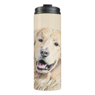 Bouteilles Isothermes Peinture de Golden Retriever - Beau art original d