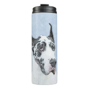 Bouteilles Isothermes Peinture de Great Dane (Arlequin) - Art original d
