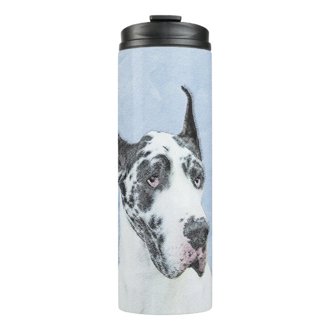 Bouteilles Isothermes Peinture de Great Dane (Arlequin) - Art original d (Devant)