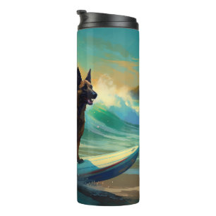 Bouteilles Isothermes Peinture de Surf sur Plage Malinois Belge
