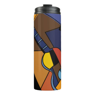 Bouteilles Isothermes Peinture de surréalisme de guitare cubiste.