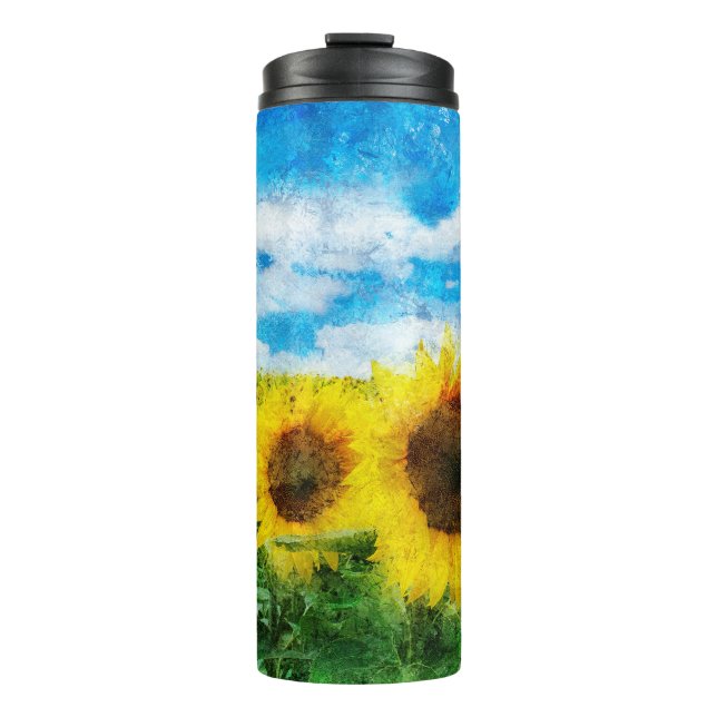 Bouteilles Isothermes Peinture de tournesols (Devant)